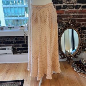 Elegant Cream Polka Dot Skirt